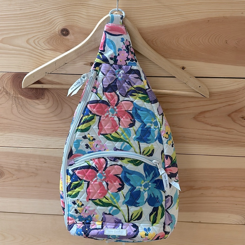 Vera Bradley Marian Floral Essential Sling Backpack NWOT
